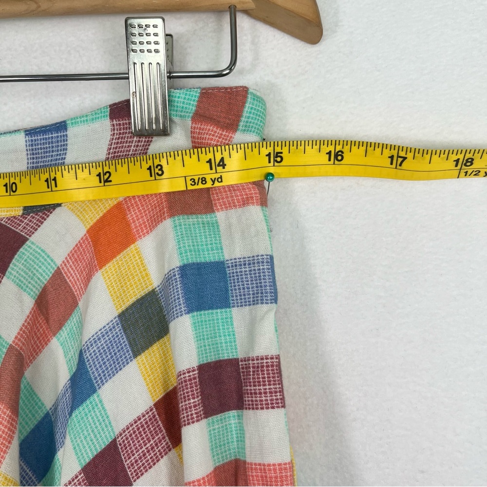 Anthropologie Multicolor Gingham Circle Skirt - Picture 10 of 13